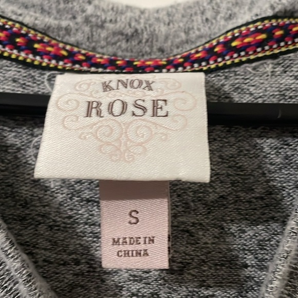 Knox Rose Womens Gray Crew Neck Colorblock Long Sleeve Sweater Pullover Size S - Picture 4 of 7